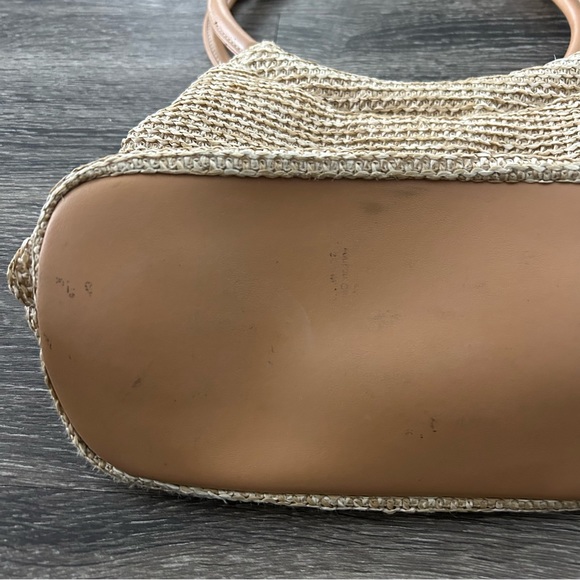 Cherokee Ribbon Wildflower Floral Embroidered Straw Rattan Purse Shoulder Bag - Picture 4 of 7